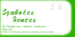 szabolcs hentes business card